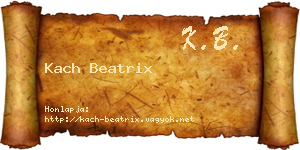 Kach Beatrix névjegykártya